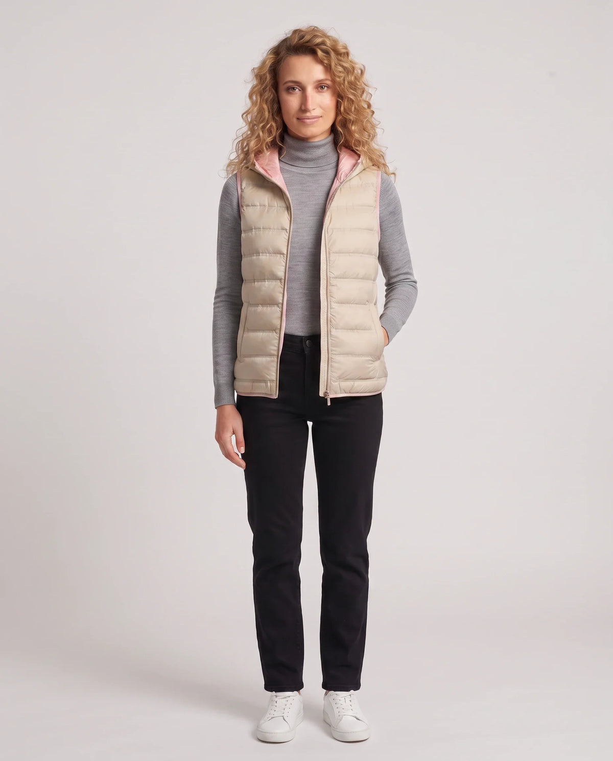 Gilet matelassé léger à doublure contrastée