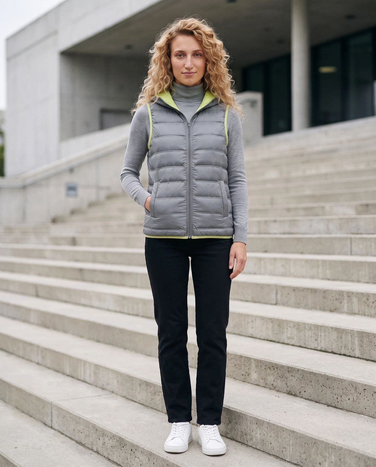 Gilet matelassé léger à doublure contrastée