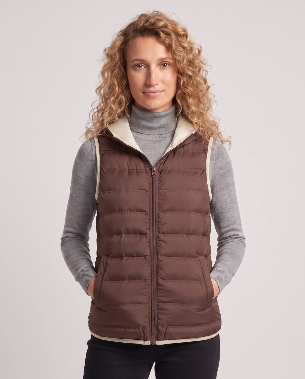 Gilet matelassé léger à doublure contrastée