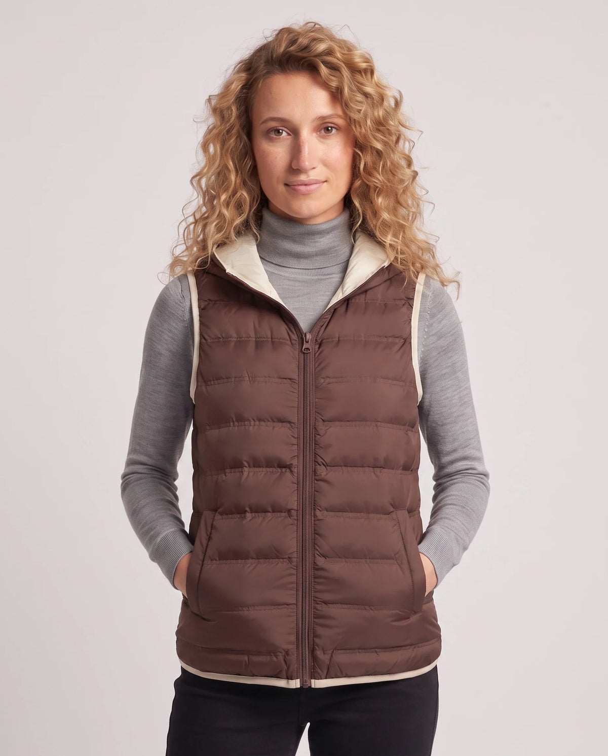 Gilet matelassé léger à doublure contrastée