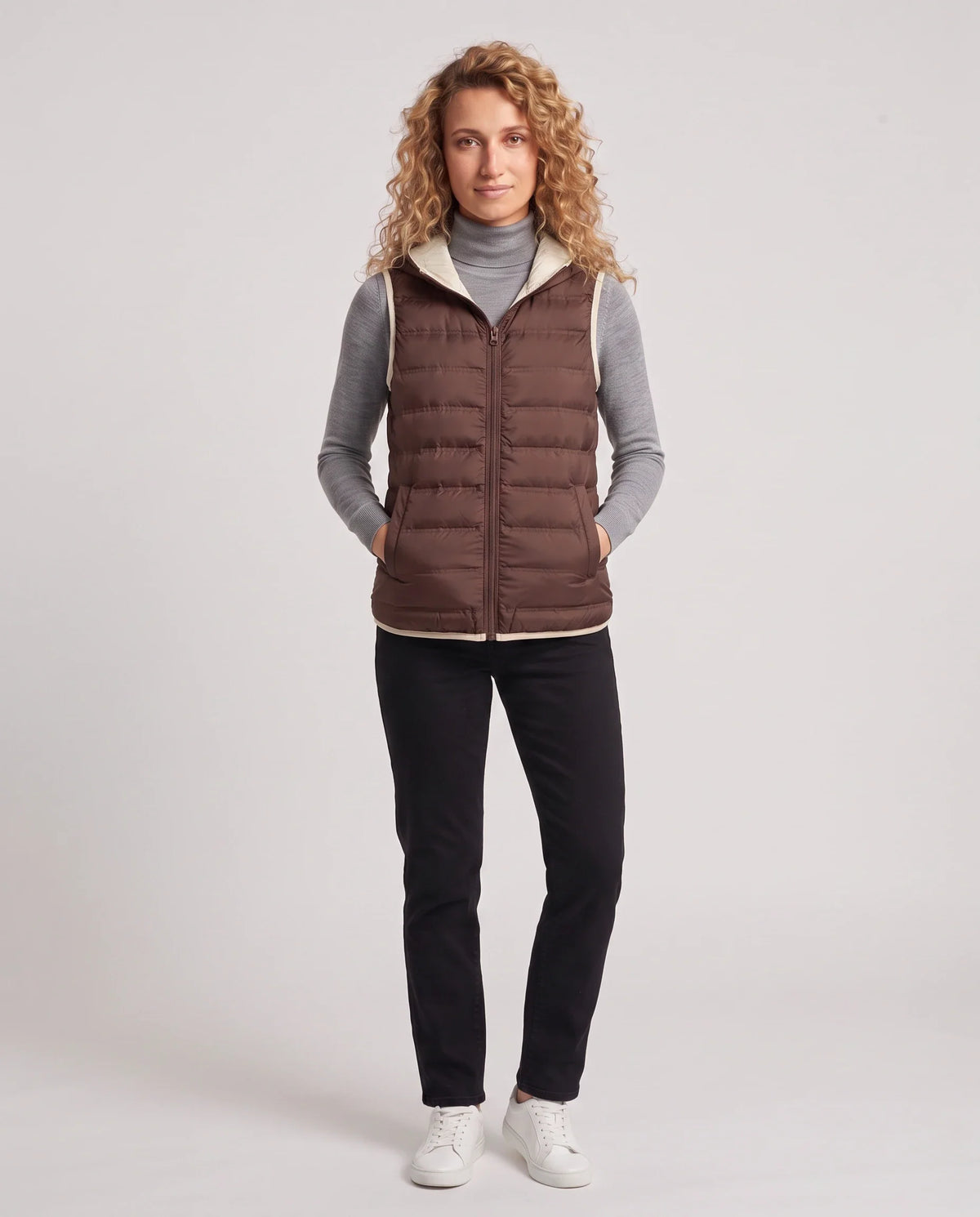 Gilet matelassé léger à doublure contrastée
