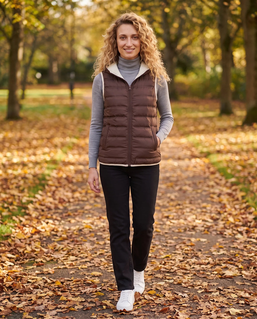 Gilet matelassé léger à doublure contrastée