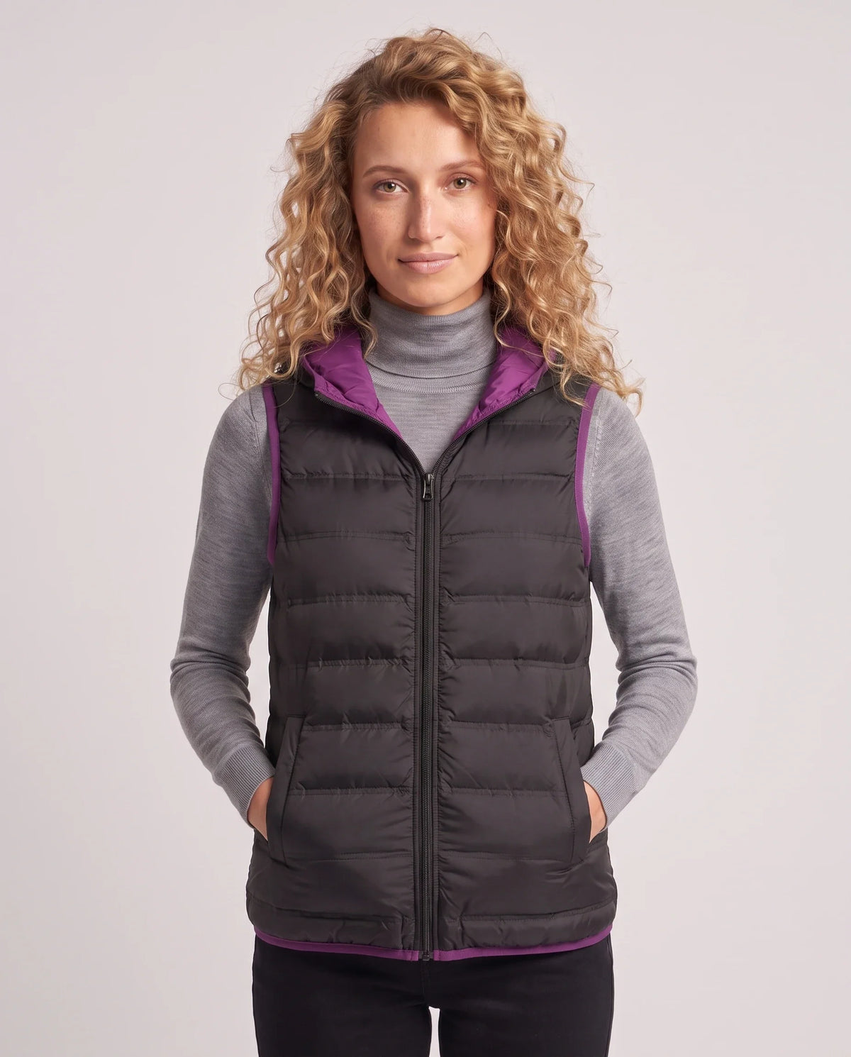 Gilet matelassé léger à doublure contrastée