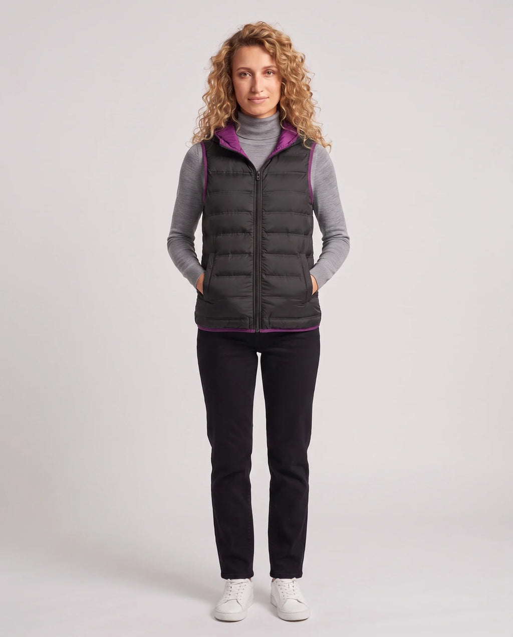 Gilet matelassé léger à doublure contrastée