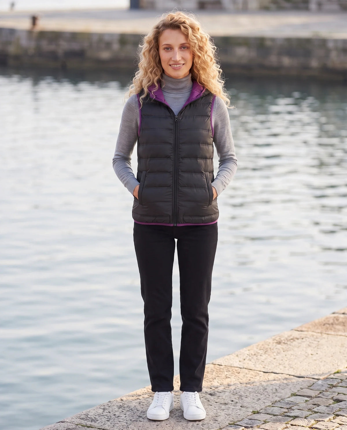 Gilet matelassé léger à doublure contrastée