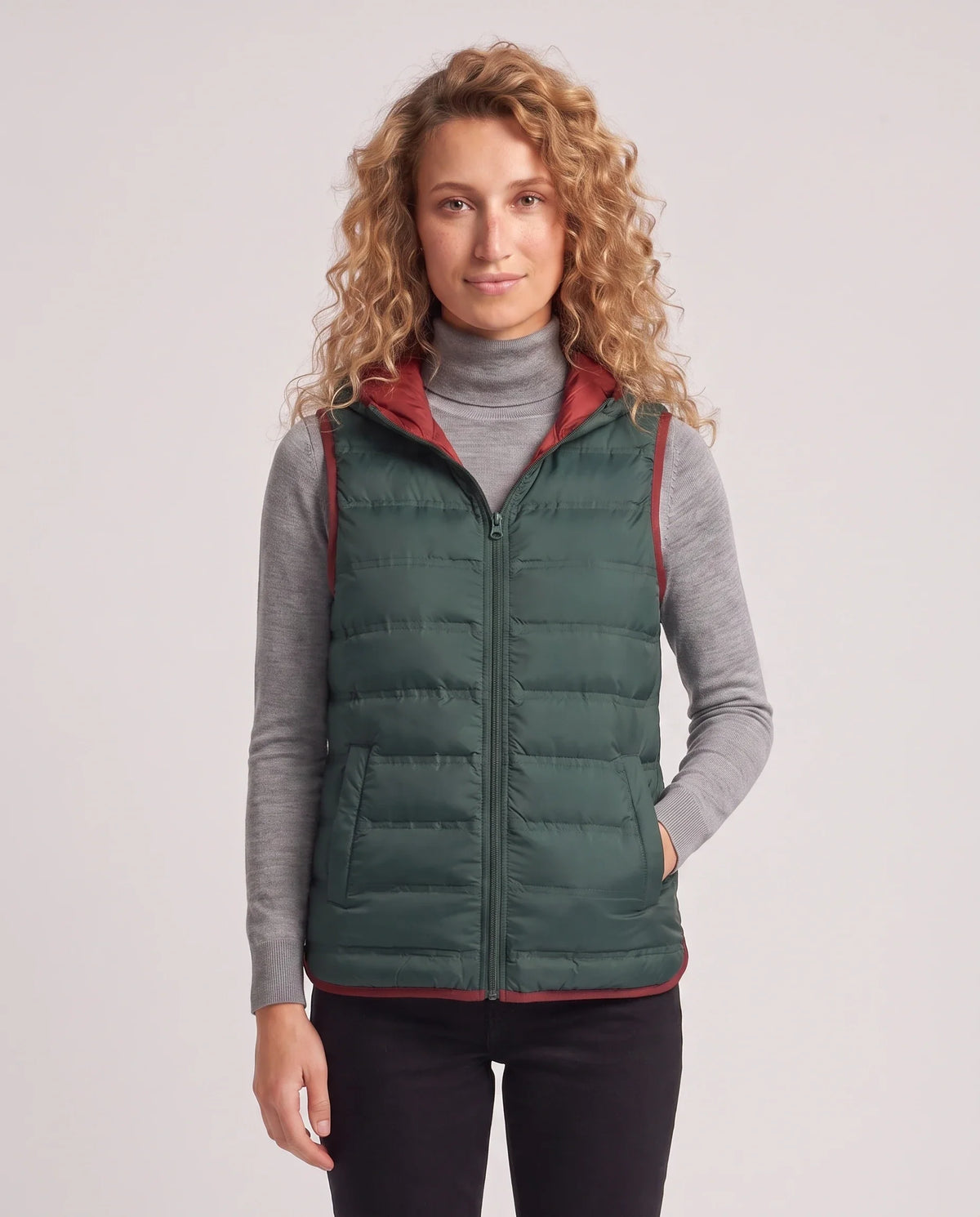 Gilet matelassé léger à doublure contrastée