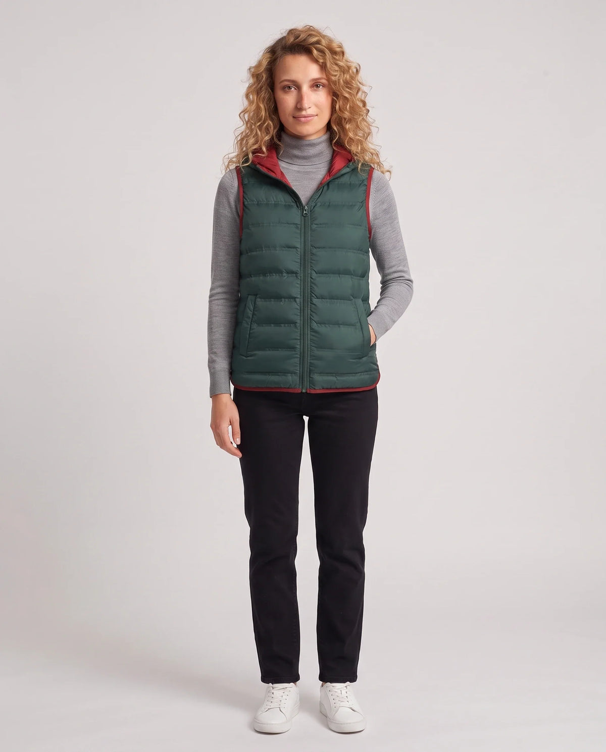 Gilet matelassé léger à doublure contrastée