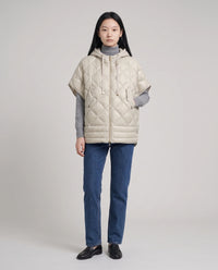 Gilet matelassé à capuche et pressions
