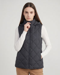Gilet matelassé court à capuche