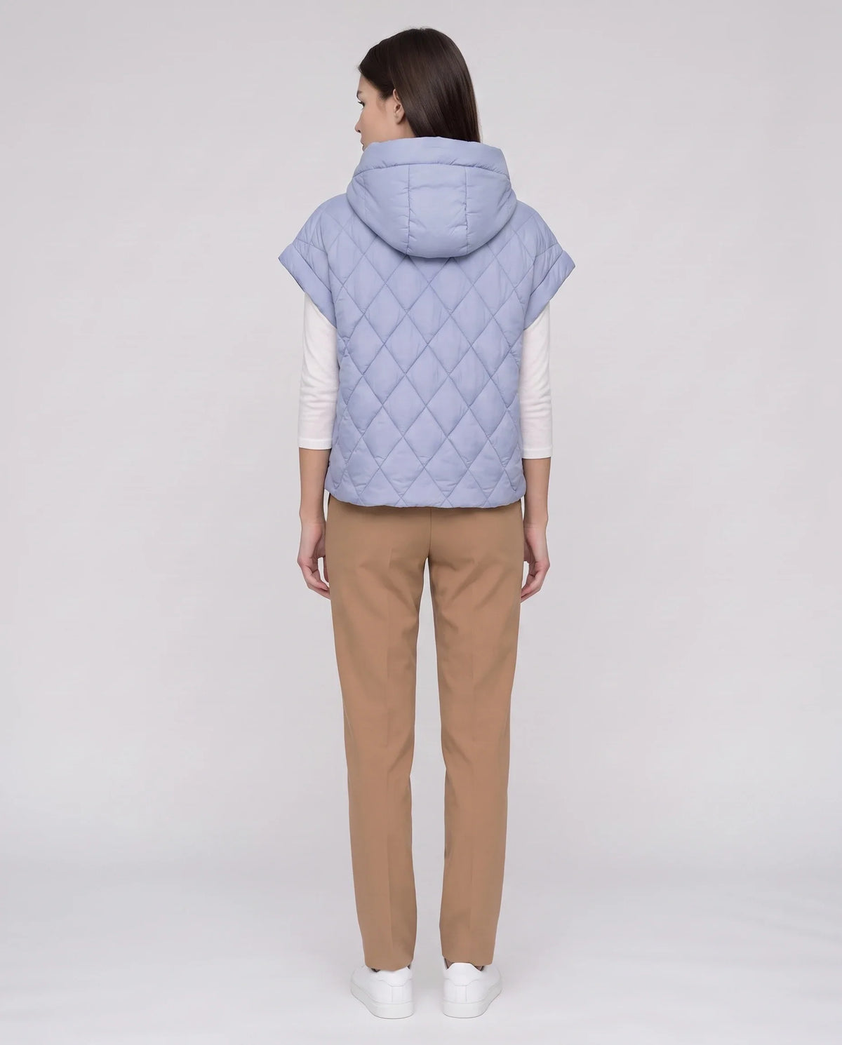 Gilet matelassé court à capuche