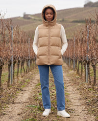 Gilet matelassé épais à capuche zippé