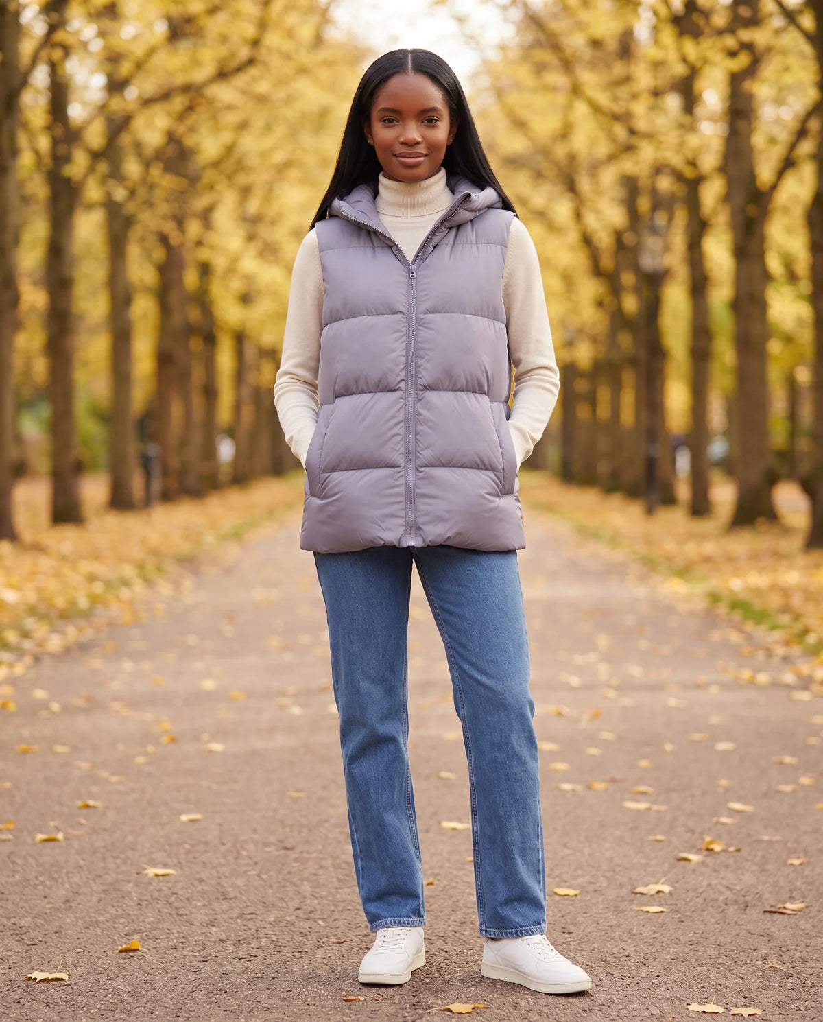 Gilet matelassé épais à capuche zippé