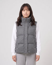 Gilet matelassé en lainage chiné à col montant