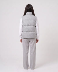 Gilet matelassé en lainage chiné à col montant