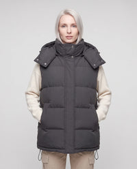Gilet matelassé oversize à capuche amovible
