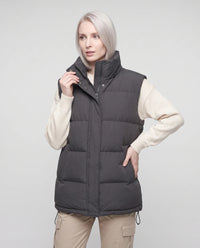 Gilet matelassé oversize à capuche amovible