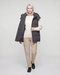 Gilet matelassé oversize à capuche amovible