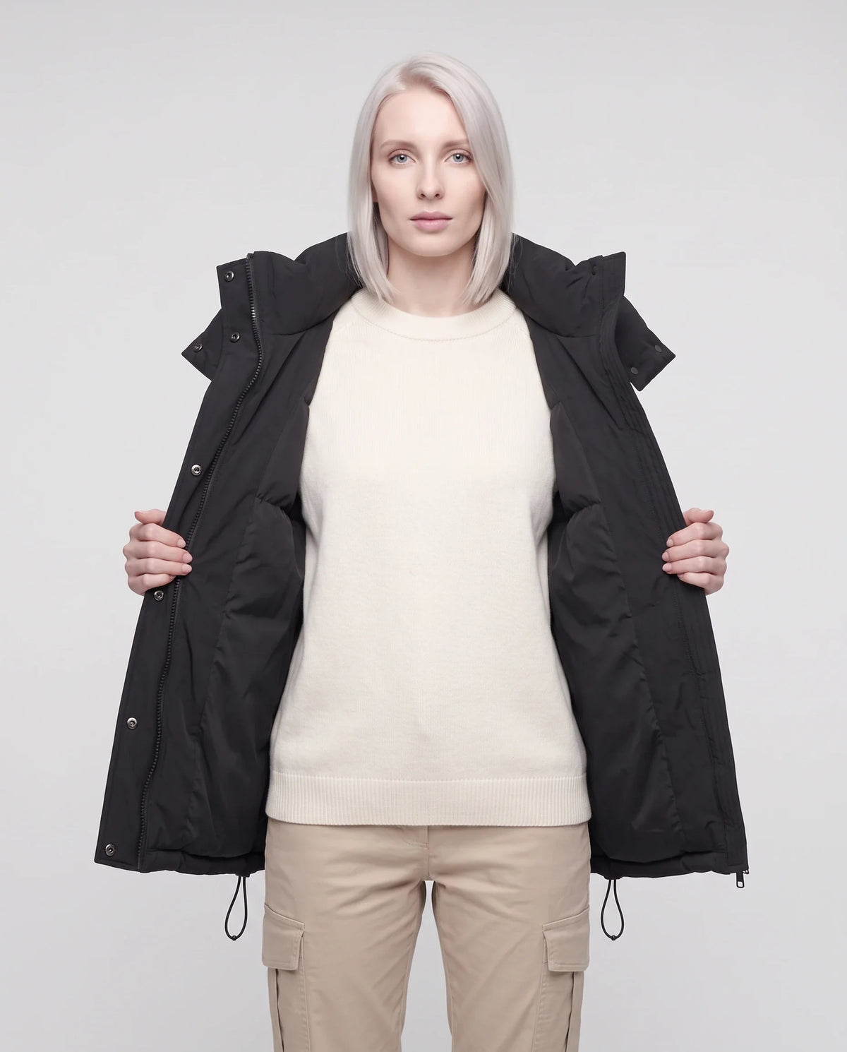 Gilet matelassé oversize à capuche amovible