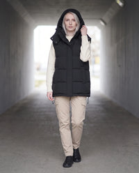 Gilet matelassé oversize à capuche amovible