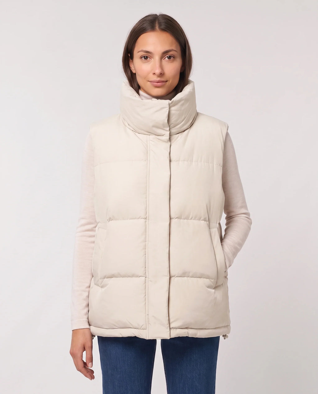 Gilet matelassé oversize à grand col montant