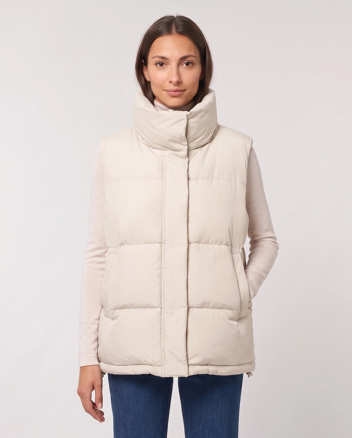 Gilet matelassé oversize à grand col montant