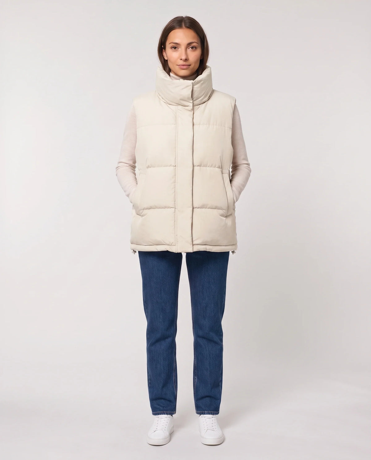Gilet matelassé oversize à grand col montant