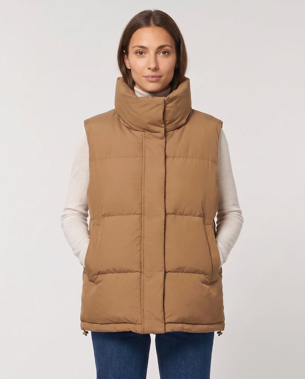 Gilet matelassé oversize à grand col montant