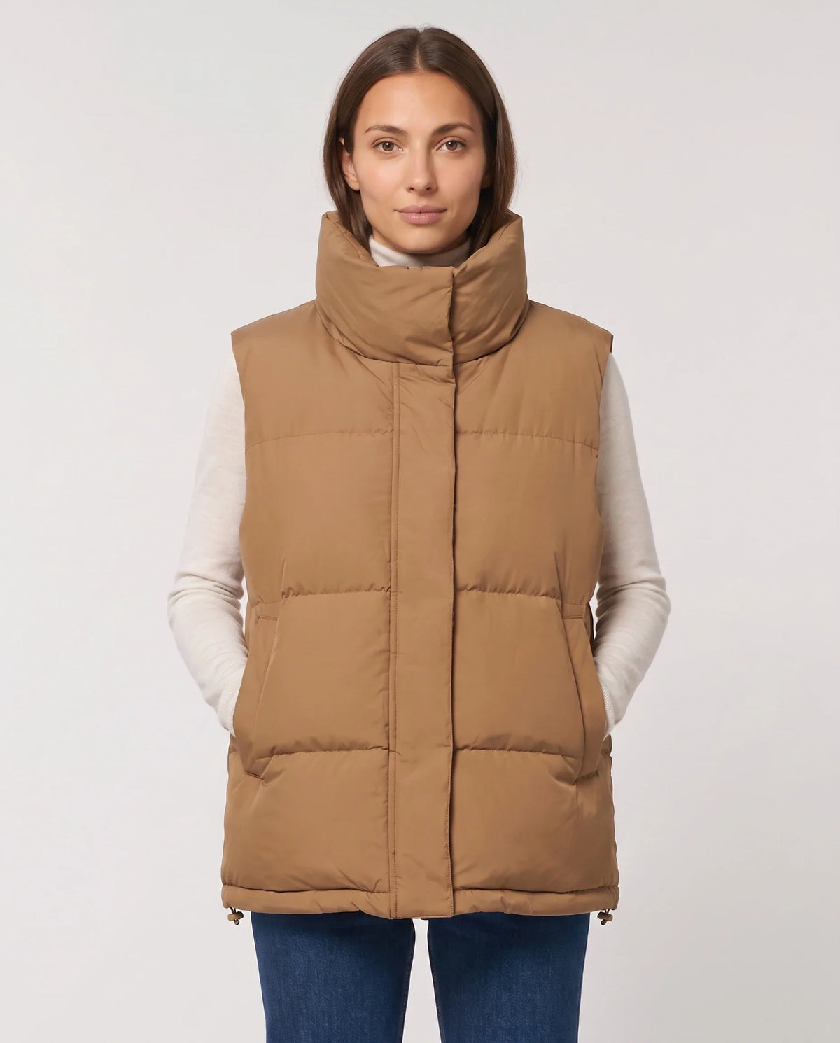 Gilet matelassé oversize à grand col montant