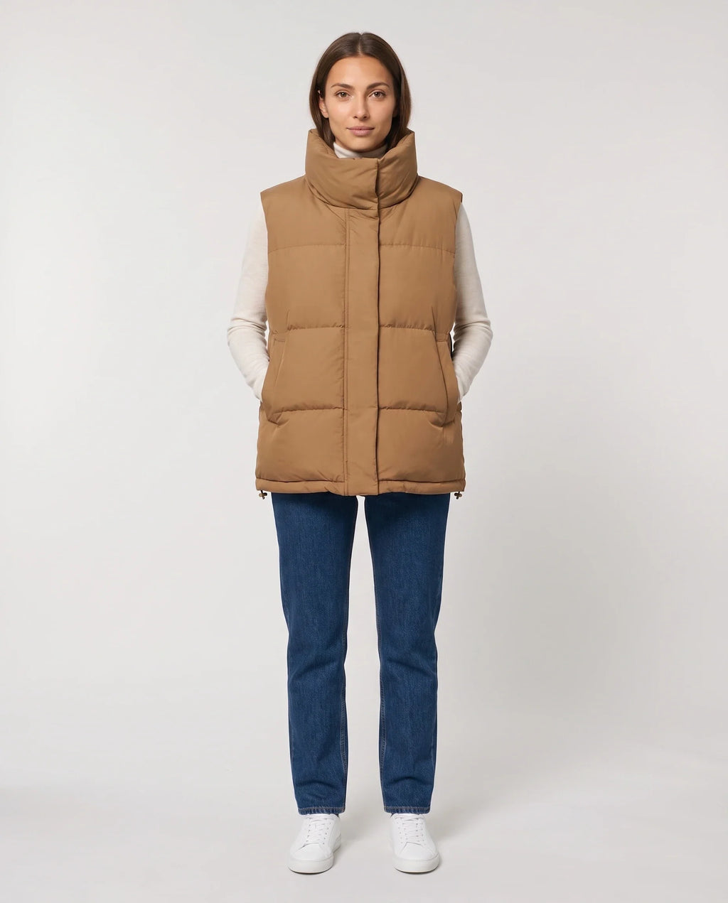 Gilet matelassé oversize à grand col montant