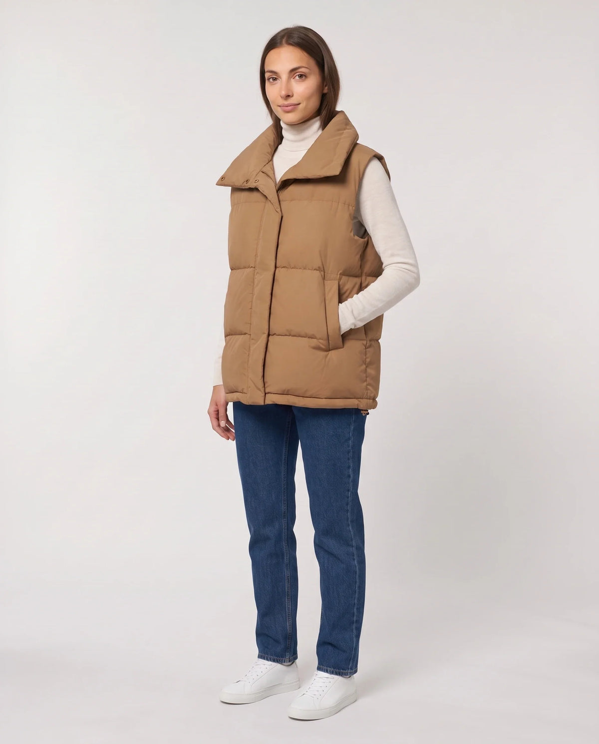 Gilet matelassé oversize à grand col montant