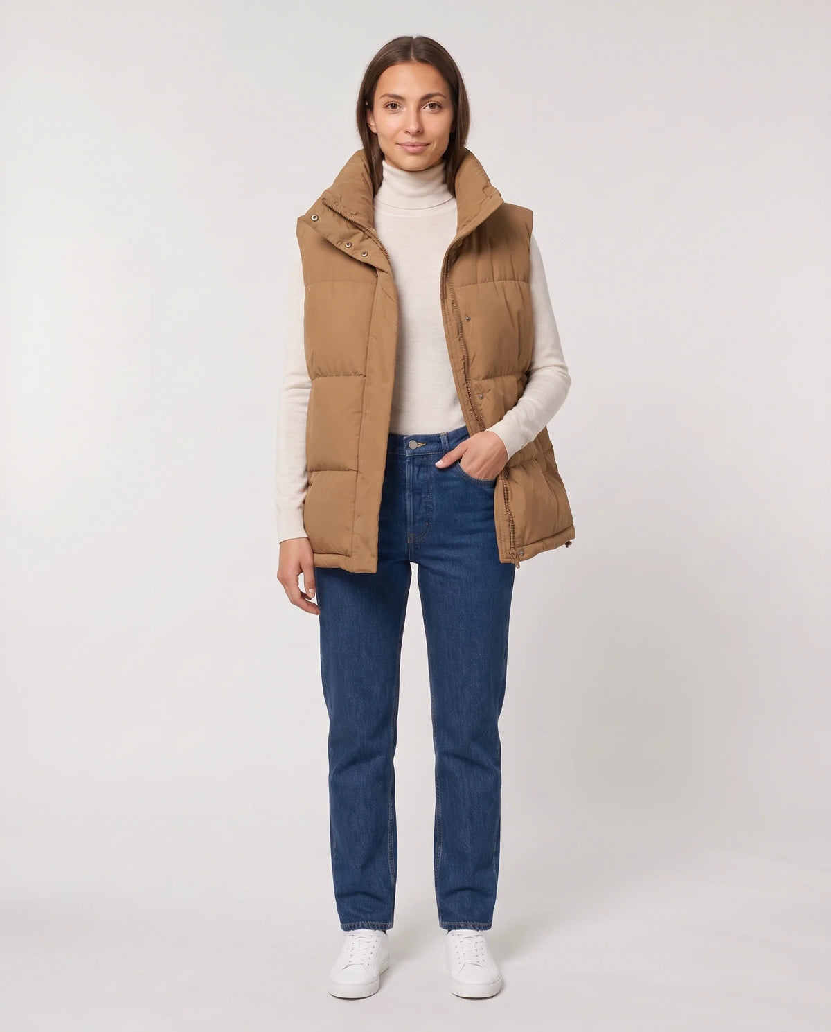 Gilet matelassé oversize à grand col montant