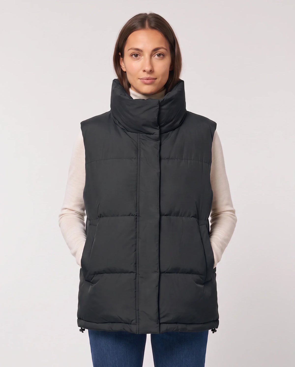 Gilet matelassé oversize à grand col montant