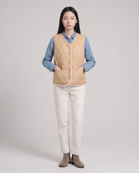 Gilet matelassé doublé sherpa à col V
