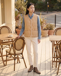 Gilet matelassé doublé sherpa à col V