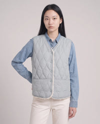 Gilet matelassé doublé sherpa à col V