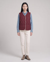 Gilet matelassé doublé sherpa à col V