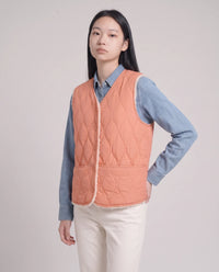 Gilet matelassé doublé sherpa à col V