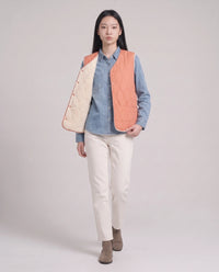Gilet matelassé doublé sherpa à col V