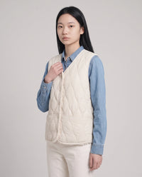 Gilet matelassé doublé sherpa à col V