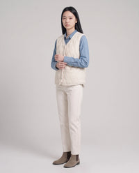 Gilet matelassé doublé sherpa à col V