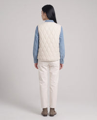 Gilet matelassé doublé sherpa à col V