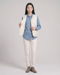 Gilet matelassé doublé sherpa à col V