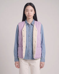 Gilet matelassé doublé sherpa à col V