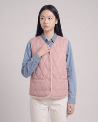 Gilet matelassé doublé sherpa à col V