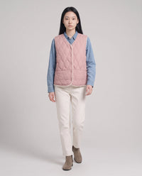 Gilet matelassé doublé sherpa à col V