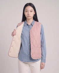 Gilet matelassé doublé sherpa à col V