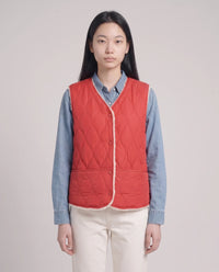 Gilet matelassé doublé sherpa à col V