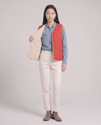 Gilet matelassé doublé sherpa à col V