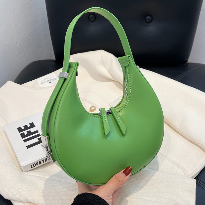 Sac demi-lune en simili cuir à bandoulière réglable