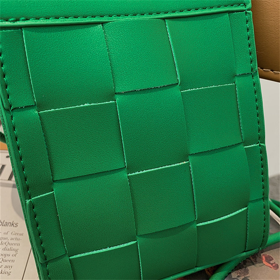 Mini sac à main tressé en simili cuir